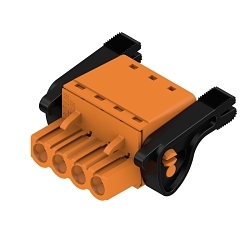 Weidmuller OMNIMATE Signal 1014390000 BL/SL 5.08 High Current Wire Connection PCB Plug-In Connector, 4 Positions, 1 Rows, 5.08 mm, 26 to 12 AWG Wire, PBT Housing