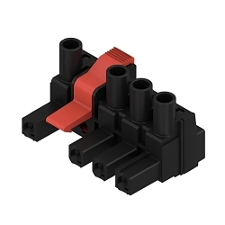 Weidmueller 1173530000 BL/SL 7.62IT Field Connection PCB Plug-In Connector with, 4 Positions, 1 Rows, 7.62 mm, 20 to 12 AWG Wire, PBT Housing