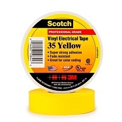 Scotch® 35-YELLOW-3/4X66FT Vinyl Color Coding Electrical Tape 35, 3/4 in x 66 ft, Yellow