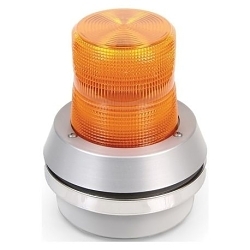 Edwards Signaling™ 51A-N5-40W 51 Series Cylindrical Flashing Beacon With Base Mounted Horn, 120 V AC, Incandescent Lamp, Surface Mount, Amber Lens, UL/cULus Listed
