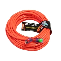 Pro Glo D17442100 Extension Cord, Electrical Ratings: 125 V, 15 A, 1875 W, 100 ft L Cord, (3) Conductors