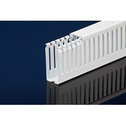 IBOCO T1E-1522W T1E Narrow Finger Wire Duct, Narrow Slot, 1-1/2 in W 2-1/4 in D, Rigid PVC