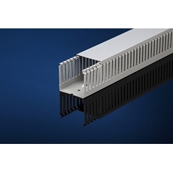 IBOCO T1E-2222G T1E Narrow Finger Wire Duct, Narrow Slot, 2-1/4 in W 2-1/4 in D, Rigid PVC