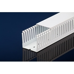 IBOCO T1E-2230W T1E Narrow Finger Wire Duct, Narrow Slot, 2-1/4 in W 3 in D, Rigid PVC