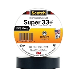 3M™ 7100201470 Premium Grade Tape, 76 ft L x 3/4 in W, 7 mil THK, PVC, Rubber Adhesive, Black