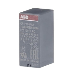 ABB 1SVR405600R2000 CR-P Pluggable Interface Relay, 16 A, 1CO 1 Form C SPDT Contact, 120 V AC V Coil
