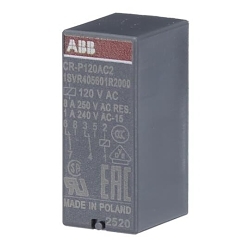ABB 1SVR405601R2000 CR-P Pluggable Interface Relay, 8 A, 2CO 2 Form C DPDT Contact, 120 V AC V Coil