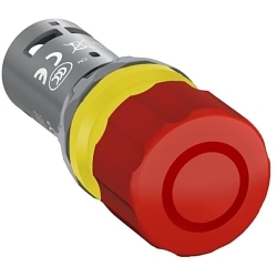 ABB CE3P-10R-02 Compact Blank Non-Illuminated Emergency Stop Push Button, 0.03 m W x 0.073 m D x 0.03 m H, 2NC Contact, Red