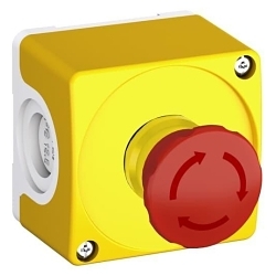 ABB CEPY1-1001 CEPY1 Emergency Stop Pushbutton Enclosure With Red Twist Release Red Button, 0.065 mm L 0.078 mm W 0.065 mm D, IP66/IP67/IP69K NEMA Rating, Plastic