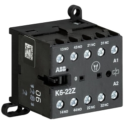 ABB K6-22Z-84 Mini Contactor Relay, 5 A, 2NO-2NC 2 Form C Contact, 110 to 127 VAC V Coil