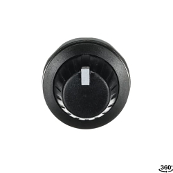 ABB KT-100B Potentiometer Knob, For Use With 6 to 6.35 mm Dia Shaft, Black Plastic Bezel