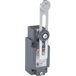 ABB LS45M52B11 LS Series Limit Switch, 24 to 130 to 230 to 240 to 400 VAC/24 to 110 to 250 VDC, 0.27/0.6/1.8/2.8/3/3.1/5.5/10 A, Adjustable Roller Lever Actuator, 1NO-1NC Contact