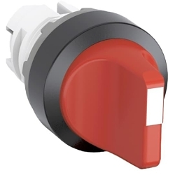 ABB M2SS2-10R Modular Non-Illuminated Selector Switch, 0.048 m W x 0.055 m D x 0.03 m H, Selector Switch Operator, 2 Positions, Red