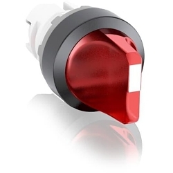 ABB M3SS1-11R Modular Illuminated Selector Switch, 0.03 m H x 0.048 m W x 0.05 m D, Selector Switch Operator, 3 Positions, Red