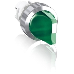 ABB M2SS2-31G M2SS Illuminated Modular Rotary Selector Switch Operator, 30 mm, Knob/Short Handle Operator, 2 Positions, Green