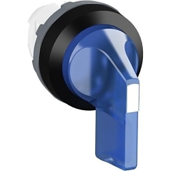 ABB M3SS4-11L Illuminated Modular Selector Switch Operator, 30 mm, Long Lever Operator, 3 Positions, Black/Blue