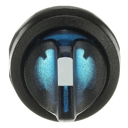 ABB M3SS1-11L Illuminated Modular Selector Switch Operator, 30 mm, Knob/Short Handle Operator, 3 Positions, Black/Blue