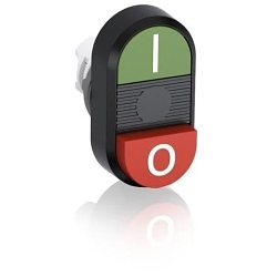 ABB MPD13-11B Modular Flush/Extended Non-Illuminated Double Push Button, 0.054 m W x 0.043 m D x 0.03 m H, Black/Green/Red