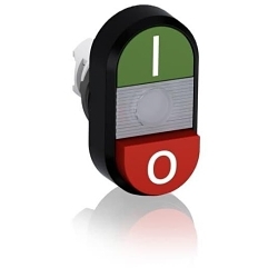ABB MPD13-11C Illuminated Modular Double Pushbutton Operator, 30 mm, Flush/Extended Operator, Clear