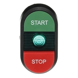 ABB MPD15-11G Modular Flush/Extended Illuminated Double Push Button, 0.054 m W x 0.043 m D x 0.03 m H, Momentary Contact, Green/Red