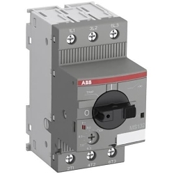 ABB MS132-1.6 Manual Motor Starter, ON/OFF/Trip Action, 3 Poles, IP20 Enclosure