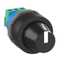 ABB KT-100B Potentiometer Knob, For Use With 6 to 6.35 mm Dia Shaft, Black Plastic Bezel