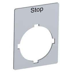 ABB SK 615 552-31 Engraved Fixed Legend Plate, 39 mm H x 29.6 mm W, Aluminum, Silver Gray Field