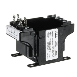 ABB X4250PSF1 Industrial Control Transformer With Secondary Fuse Clip and Primary Fuse Block, 460/230/208 V Primary, 115/24, 120/25, 110/23 V Secondary, 250 VA Power Rating