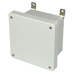 Allied Moulded AM664 JIC Size Junction Box With Matching Cover, 6.1 in H x 6.1 in W x 4.18 in D, Flat/Lift-Off 4-Screw Solid/Opaque Cover, NEMA 4X NEMA Rating, ULTRAGUARD® Fiberglass Reinforced Polyester/Thermoset