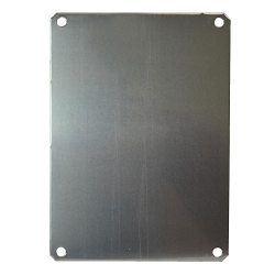 Allied Moulded Polyline® PLA86 Rectangular Enclosure Back Panel, 4.88 in W x 6-3/4 in H, Aluminum, Silver