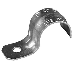Appleton® NEER™ 1901 1-Hole Click-On Strap, 1/2 in, For Use With EMT Conduit, Steel, Zinc Plated