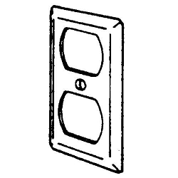 Appleton® ETP™ 2510 Handy Box Cover, 4 in L x 2-1/8 in W, Duplex Receptacle Cover, Steel