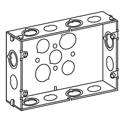 Appleton® 2G5075S Multi-Gang Welded Switch Box With Knockout, Steel, 56.3 cu-in Capacity, 2 Gangs, 17 Knockouts, 4-9/16 in H x 6-7/8 in W x 1-7/8 in D