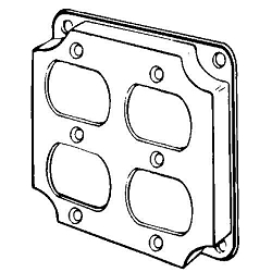 Appleton® ETP™ 8371N Raised Square Box Cover, 4 in L x 4 in W x 1/2 in D, Duplex Receptacle Cover, Steel