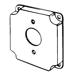 Appleton® ETP™ 8379 Raised Electrical Box Cover, 4 in L x 4 in W x 1/2 in D, Receptacle Cover, Steel