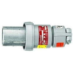 Appleton® Powertite® ACP6034BC ACP 3-Phase Grounding Style 2 Clamping Ring Plug, 250/600 VAC/VDC, 60 A, 4 Poles, 3 Wires, Metallic