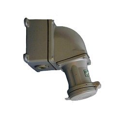 Appleton® Powertite® ADR1034 ADR 3-Phase Grounding Style 2 Pin and Sleeve Receptacle With Spring Door and Screw Cover, 600/250 VAC/VDC, 100 A, 4 Poles, 3 Wires