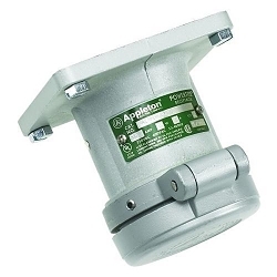 Appleton® Powertite® ADR6034 ADR 3-Phase Grounding Style 2 Pin and Sleeve Receptacle With Spring Door and Screw Cover, 600/250 VAC/VDC, 60 A, 4 Poles, 3 Wires, Natural