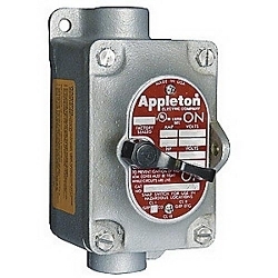 Appleton® UNILETS™ EDSC175-F1 1-Gang Feed-Through Explosionproof Tumbler Switch, 120 to 277 V AC, 20 A, NEMA 7CD/9EFG NEMA Rating