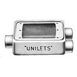 Appleton® UNILETS™ FDCC150 Type FDCC Deep Heavy Duty Device Box With Internal Ground Screw, Malleable Iron, 25 cu-in Capacity, 1 Gangs, 3 Outlets, 3 Knockouts, 4.56 in H x 2.81 in W x 2.69 in D