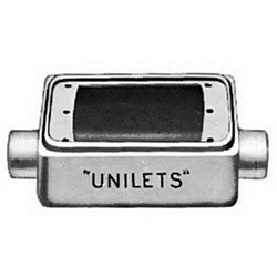 Appleton® UNILETS™ FSC1100 Type FSC Heavy Duty Shallow Device Box With Internal Ground Screw, Malleable Iron, 25 cu-in Capacity, 1 Gangs, 2 Outlets, 2 Knockouts, 4.56 in H x 2.81 in W x 2 in D