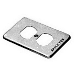 Appleton® FSK-1DR Device Box Cover, 4-9/16 in L x 2-13/16 in W, Duplex Receptacle Cover, Steel