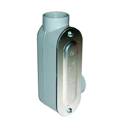 Appleton® NEER™ LR75DCG Type LR Conduit Outlet Body, 1 in Hub, 7.3 cu-in Capacity, Die-Cast Aluminum, Epoxy Powder Coated