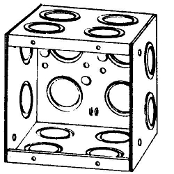 Appleton® M2-350 M2 Series Non-Gangable Masonry Box, Steel, 44 cu-in, 2 Gangs, 16 Outlets, 16 Knockouts