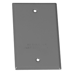 Appleton® WCB1 Flat Weatherproof Electric Box Cover, 4.56 in L x 2.76 in W, Blank Cover, Stamped Aluminum