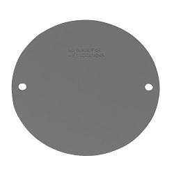 Appleton® WCBR Flat Weatherproof Round Box Cover, 4.12 in Dia, Blank Cover, Stamped Aluminum