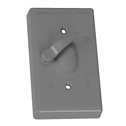 Appleton® WCT1 Weatherproof Electric Box Cover, 4.58 in L x 2.82 in W, Toggle Switch Cover, Die Cast Zinc