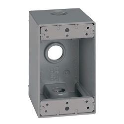 Appleton® ETP™ WDM150 Weatherproof Outlet Box, Die Cast Aluminum, 25.5 cu-in, 1 Gang, 3 Outlets, 4.56 in H x 2.81 in W x 2.63 in D