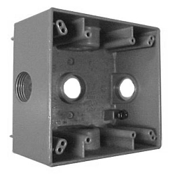 Appleton® ETP™ WDX175 Weatherproof Outlet Box, Die Cast Aluminum, 25.5 cu-in, 1 Gang, 5 Outlets, 4.56 in H x 2.81 in W x 2.63 in D