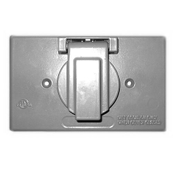 Appleton® ETP™ WHS1 Self-Closing Weatherproof Outlet Box Cover, 2.83 in L x 4.56 in W, Single Receptacle/Switch Cover, Die Cast Aluminum